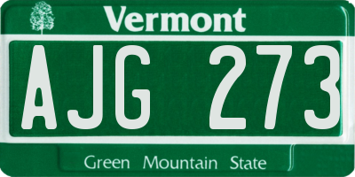 VT license plate AJG273