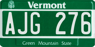 VT license plate AJG276