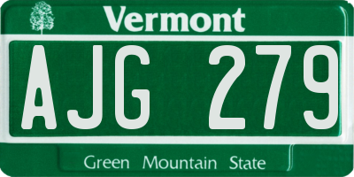 VT license plate AJG279