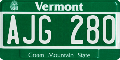 VT license plate AJG280