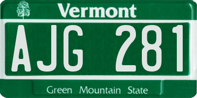 VT license plate AJG281