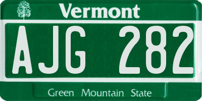 VT license plate AJG282