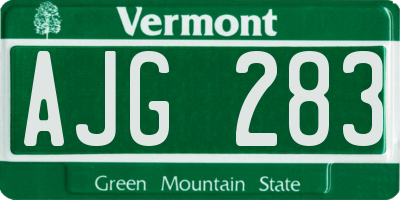 VT license plate AJG283