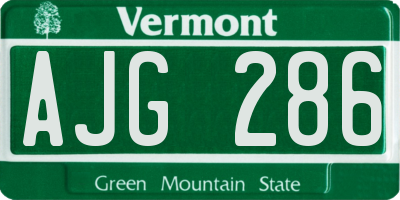 VT license plate AJG286