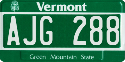 VT license plate AJG288