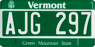 VT license plate AJG297