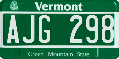 VT license plate AJG298