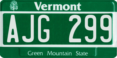 VT license plate AJG299