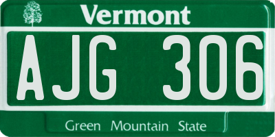 VT license plate AJG306