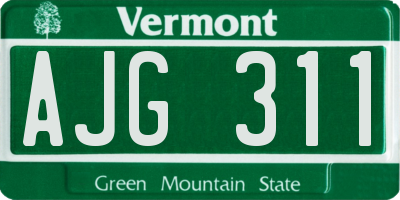 VT license plate AJG311