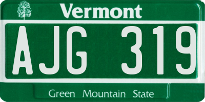 VT license plate AJG319