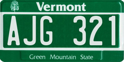 VT license plate AJG321