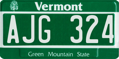 VT license plate AJG324