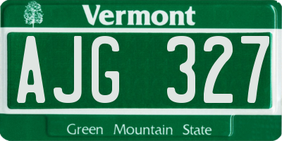 VT license plate AJG327