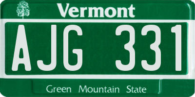 VT license plate AJG331