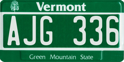 VT license plate AJG336