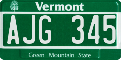 VT license plate AJG345