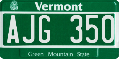 VT license plate AJG350