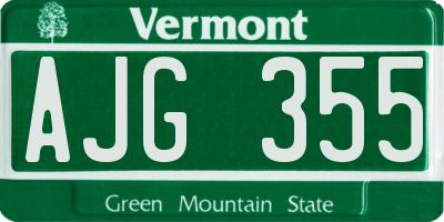 VT license plate AJG355