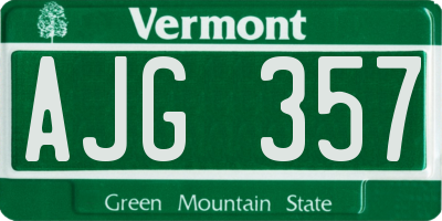 VT license plate AJG357