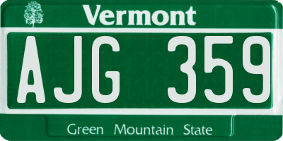 VT license plate AJG359