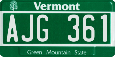 VT license plate AJG361