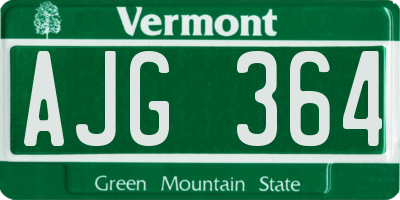 VT license plate AJG364