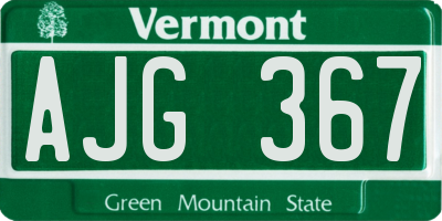 VT license plate AJG367