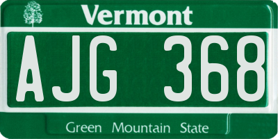 VT license plate AJG368