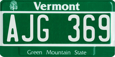 VT license plate AJG369