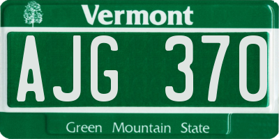VT license plate AJG370