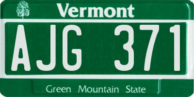 VT license plate AJG371