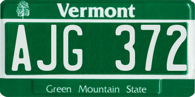 VT license plate AJG372