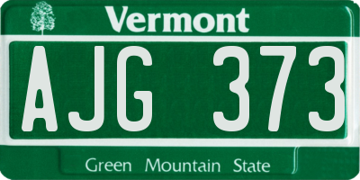 VT license plate AJG373
