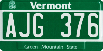 VT license plate AJG376