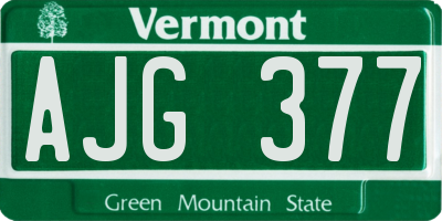 VT license plate AJG377