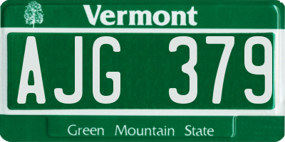 VT license plate AJG379