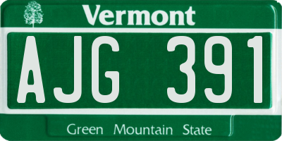 VT license plate AJG391