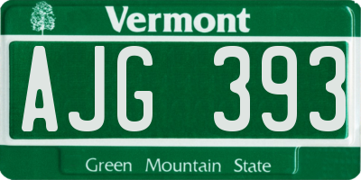 VT license plate AJG393