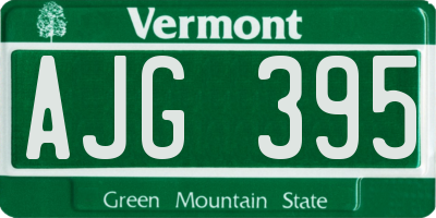 VT license plate AJG395