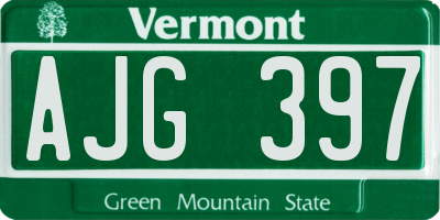 VT license plate AJG397