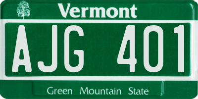VT license plate AJG401