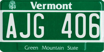 VT license plate AJG406