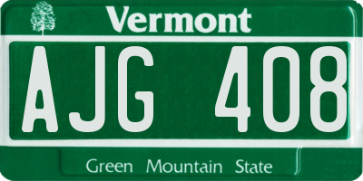 VT license plate AJG408