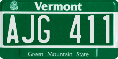 VT license plate AJG411