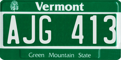 VT license plate AJG413