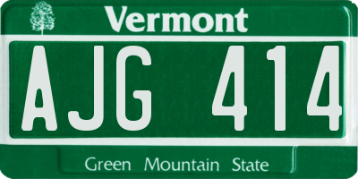 VT license plate AJG414