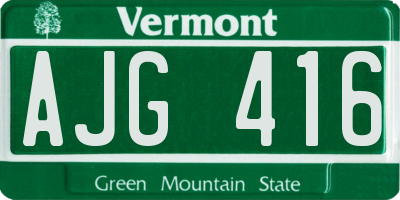 VT license plate AJG416