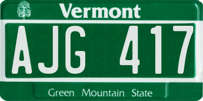 VT license plate AJG417