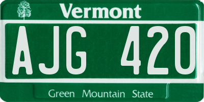 VT license plate AJG420